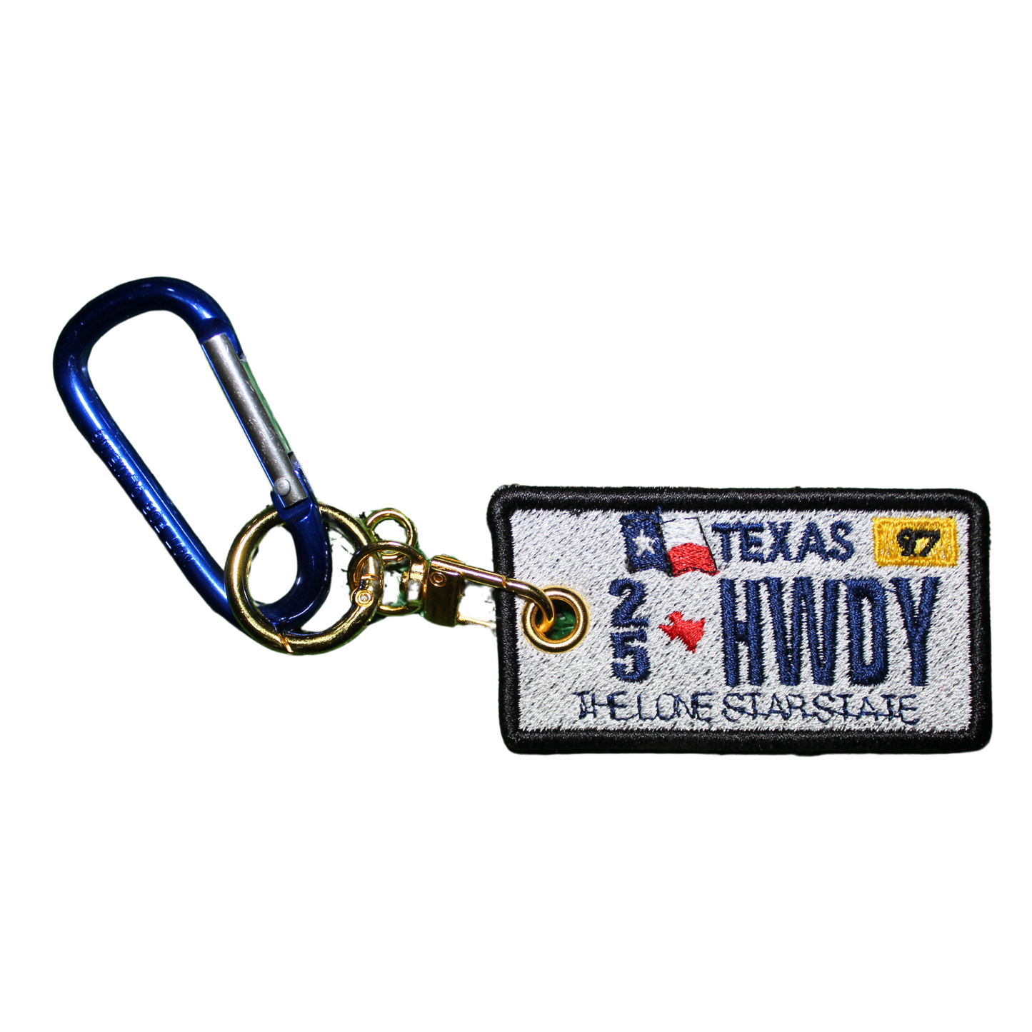Embroidered Texas License Plate Keychain
